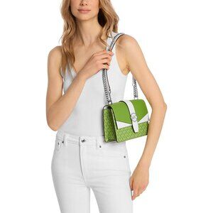 NEW Michael Kors Greenwich Small Shoulder Flap Crossbody Bag Vert Jungle Green